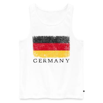 Deutschland Deutsche Flagge Deutschlandflagge - Männer Premium Bio Tank Top - Weiß - Vorne - Michal (187cm)