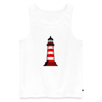 Lighthouse - Men's Premium Organic Tank Top - white - Front - Michal (187cm)