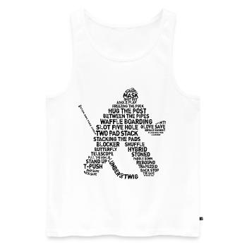 Gardien de but Lingo - version grunge de texte - Débardeur bio Premium Homme - blanc - Devant - Michal (187cm)