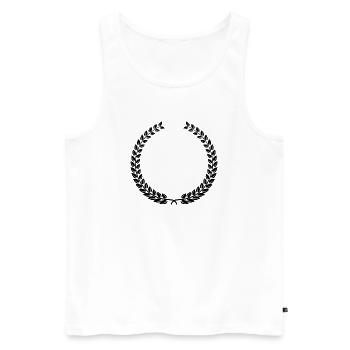 Laurel Wreath Vintage Award Badge Frame Vector - Männer Premium Bio Tank Top - Weiß - Vorne - Michal (187cm)