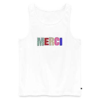 Vielen Dank - Männer Premium Bio Tank Top - Weiß - Vorne - Michal (187cm)