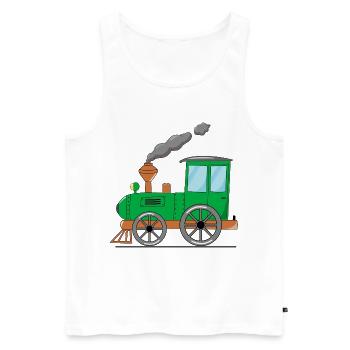 Kinderzug Eisenbahn grün - Männer Premium Bio Tank Top - Weiß - Vorne - Michal (187cm)