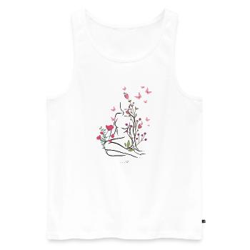 A fleurs de peau - Débardeur bio Premium Homme - blanc - Devant - Michal (187cm)