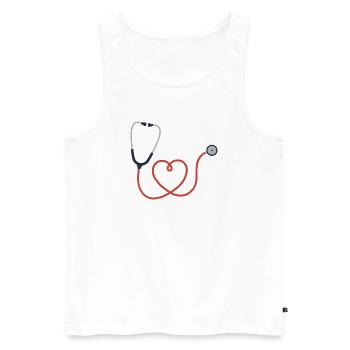 Stethoskop Logo Symbol Symbol - Männer Premium Bio Tank Top - Weiß - Vorne - Michal (187cm)