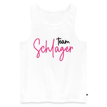 Team Schlager - Schlagerparty - Schlagermusik - Männer Premium Bio Tank Top - Weiß - Vorne - Michal (187cm)