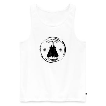 Plane F14 Tomcat - Men's Premium Organic Tank Top - white - Front - Michal (187cm)