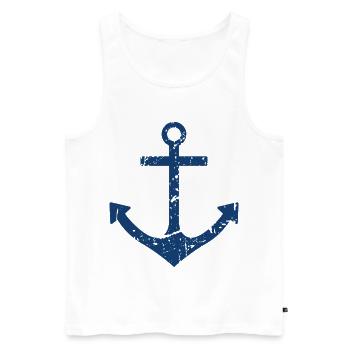 Anker - Männer Premium Bio Tank Top - Weiß - Vorne - Michal (187cm)