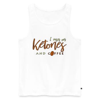 I Run On Ketones And Coffee Keto saying gift - Men's Premium Organic Tank Top - white - Front - Michal (187cm)