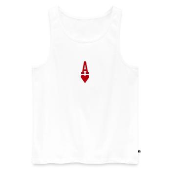 Poker Playing Card Heart As - Débardeur bio Premium Homme - blanc - Devant - Michal (187cm)
