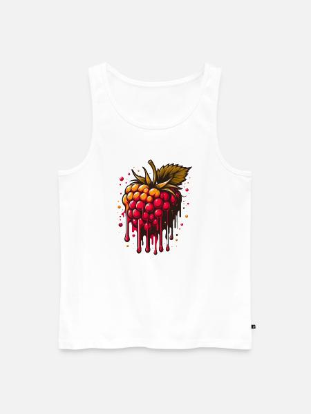 Two-tone dripping raspberry - Men's Premium Organic Tank Top - white