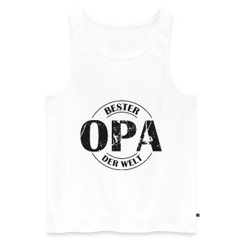 Bester Opa der Welt - Männer Premium Bio Tank Top - Weiß - Vorne - Michal (187cm)