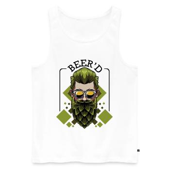 Beer‘d Bier Brauen Bart Wortspiel Brauer Geschenk - Männer Premium Bio Tank Top - Weiß - Vorne - Michal (187cm)