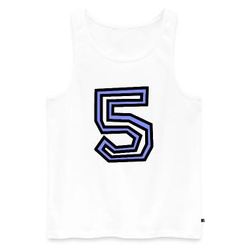 5. 5 JAHRE - Männer Premium Bio Tank Top - Weiß - Vorne - Michal (187cm)