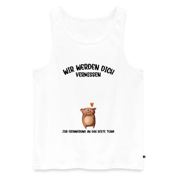 Wir werden dich Vermissen beste Team Abschied - Männer Premium Bio Tank Top - Weiß - Vorne - Michal (187cm)