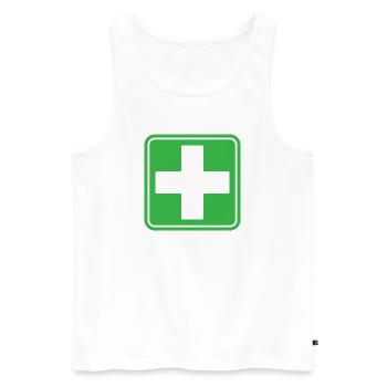 First Aid Medical Cross Sicherheitssymbol Vektor-Symbol - Männer Premium Bio Tank Top - Weiß - Vorne - Michal (187cm)