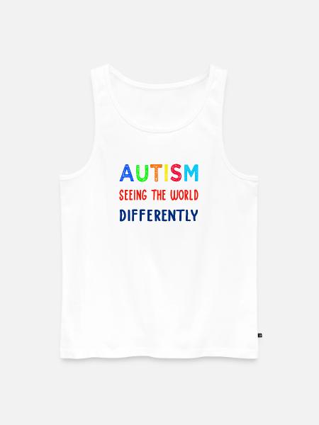 Autism Seeing Differently - Men's Premium Organic Tank Top - white