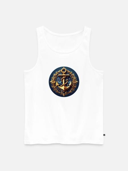 Anchor Logo - Men's Premium Organic Tank Top - white