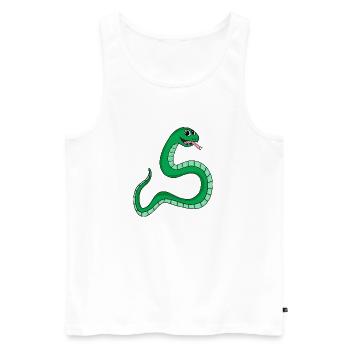 Schlange - Männer Premium Bio Tank Top - Weiß - Vorne - Michal (187cm)