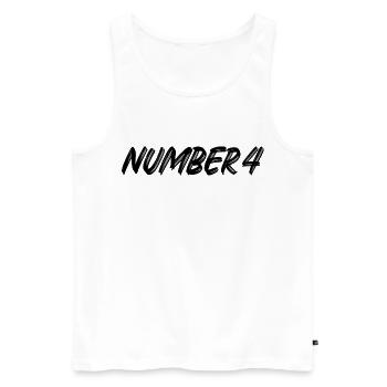 Number 4 - vier - vierter - vierte - 4 - Nummer 4 - Männer Premium Bio Tank Top - Weiß - Vorne - Michal (187cm)
