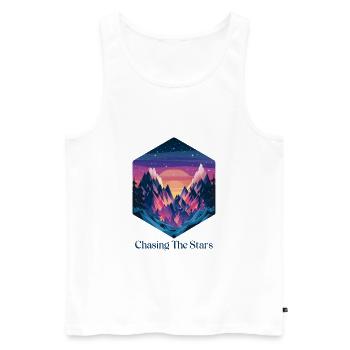Chasing The Stars - Men's Premium Organic Tank Top - white - Front - Michal (187cm)