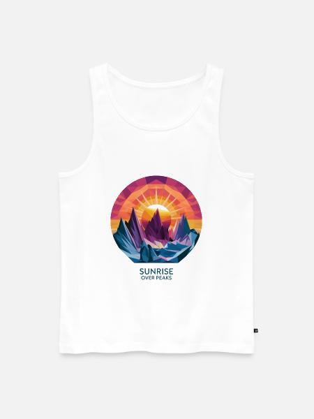 Sunrise Over Peaks - Men's Premium Organic Tank Top - white