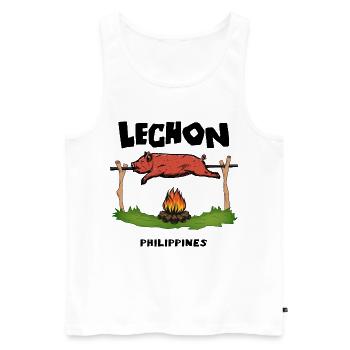 Lechon Philippines Cochon de lait Cebu Manille Cadeau - Débardeur bio Premium Homme - blanc - Devant - Michal (187cm)