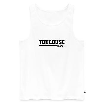 Toulouse | Frankreich - Männer Premium Bio Tank Top - Weiß - Vorne - Michal (187cm)