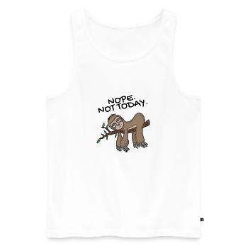 Sloth Non pas aujourd'hui - Débardeur bio Premium Homme - blanc - Devant - Michal (187cm)