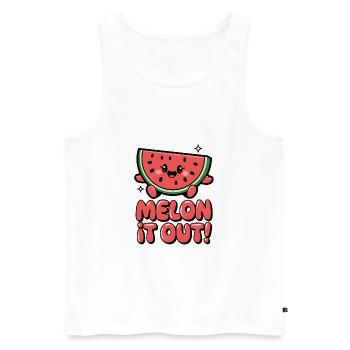 Melon It Out ! - Débardeur bio Premium Homme - blanc - Devant - Michal (187cm)