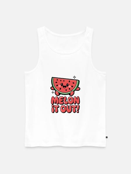 Melon It Out! - Men's Premium Organic Tank Top - white