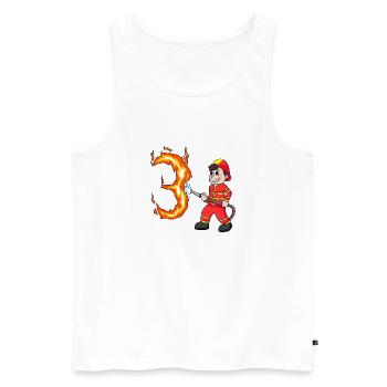 3. Geburtstag 3 Jahre Feuerwehr Geschenk - Männer Premium Bio Tank Top - Weiß - Vorne - Michal (187cm)