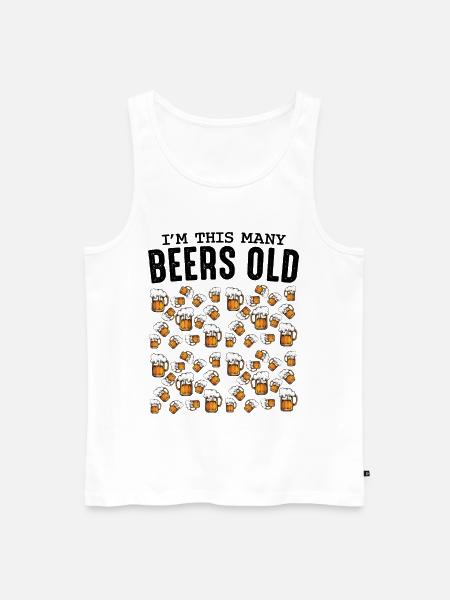 Beer Mug Pattern Collection Birthday 50 - Men's Premium Organic Tank Top - white