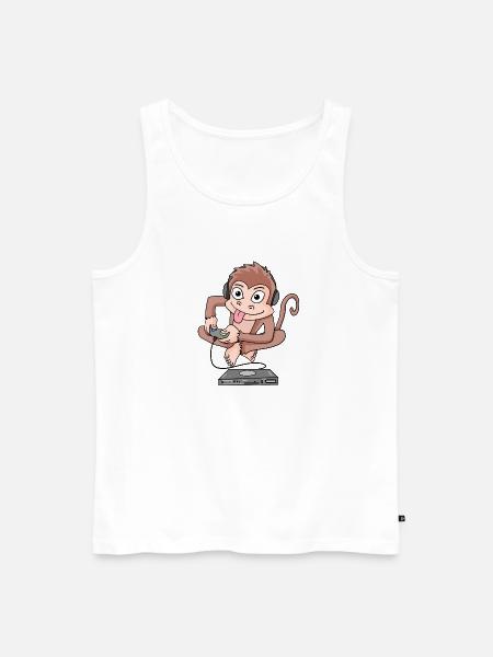 Monkey plays video games - Men's Premium Organic Tank Top - white