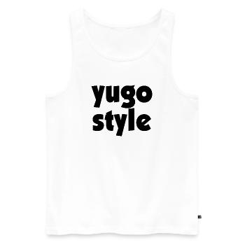 Style Yugo - style unifié des Balkans - Débardeur bio Premium Homme - blanc - Devant - Michal (187cm)