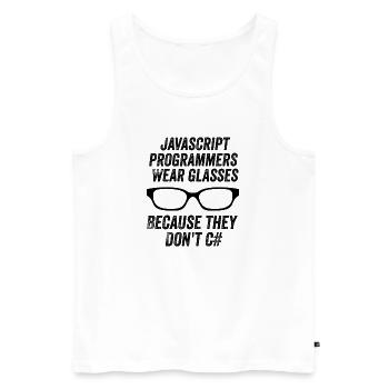 Lustige Javascript-Programmierer - Männer Premium Bio Tank Top - Weiß - Vorne - Michal (187cm)