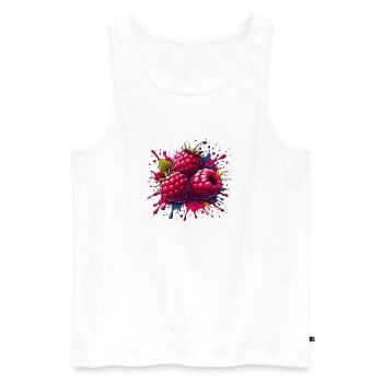 Himbeeren-Farbexplosion - Männer Premium Bio Tank Top - Weiß - Vorne - Michal (187cm)