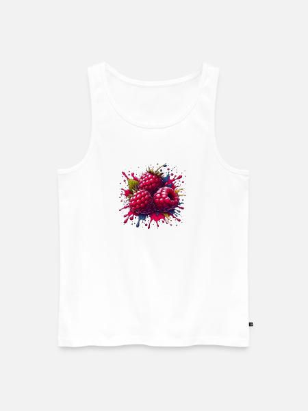 Himbeeren-Farbexplosion - Männer Premium Bio Tank Top - Weiß