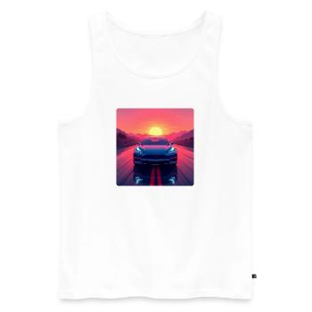 Elektrische Autobahn - Männer Premium Bio Tank Top - Weiß - Vorne - Michal (187cm)