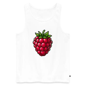 Himbeere, Obst - Männer Premium Bio Tank Top - Weiß - Vorne - Michal (187cm)