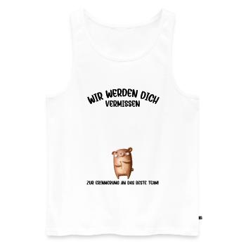 Wir werden dich Vermissen beste Team Abschied - Männer Premium Bio Tank Top - Weiß - Vorne - Michal (187cm)