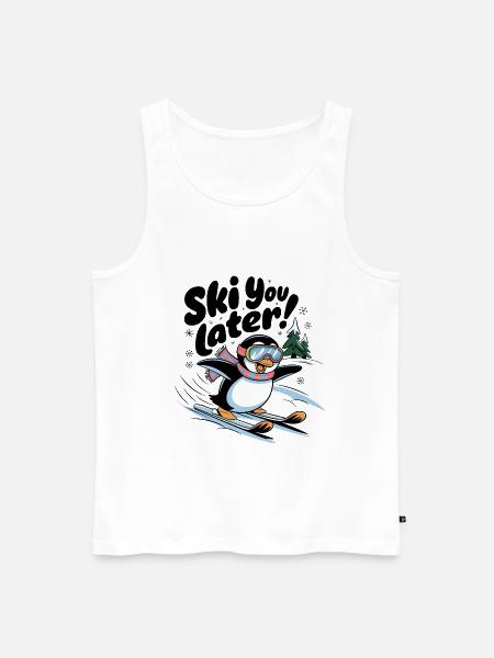 Ski You Later - Men's Premium Organic Tank Top - white