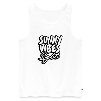 SUNNY VIBES SYLT - Men's Premium Organic Tank Top - white - Front - Michal (187cm)