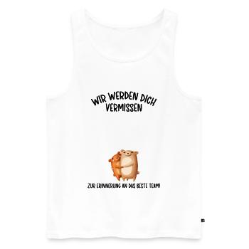 Wir werden dich Vermissen beste Team Abschied - Männer Premium Bio Tank Top - Weiß - Vorne - Michal (187cm)