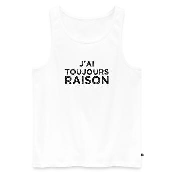 J'ai toujours raison - Débardeur bio Premium Homme - blanc - Devant - Michal (187cm)