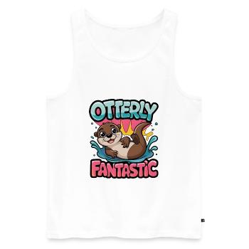 Otterly Fantastic - Men's Premium Organic Tank Top - white - Front - Michal (187cm)