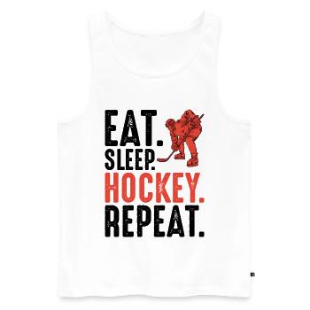 Red Hockey Player Silhouette - Men's Premium Organic Tank Top - white - Front - Michal (187cm)