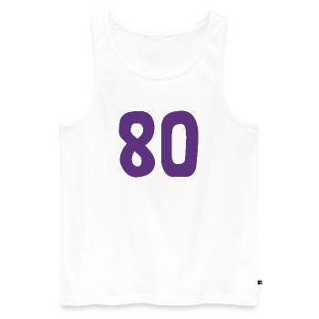 80. 80 JAHRE. 80-JÄHRIGES JUBILÄUM. 80. GEBURTSTAG. - Männer Premium Bio Tank Top - Weiß - Vorne - Michal (187cm)