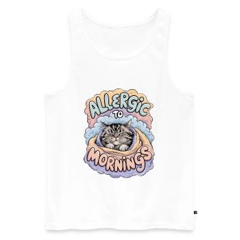 Allergic To Mornings - Men's Premium Organic Tank Top - white - Front - Michal (187cm)