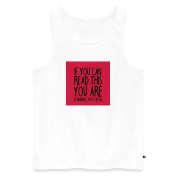 Mundschutz lustig Spruch - lustige Sprüche - Männer Premium Bio Tank Top - Weiß - Vorne - Michal (187cm)