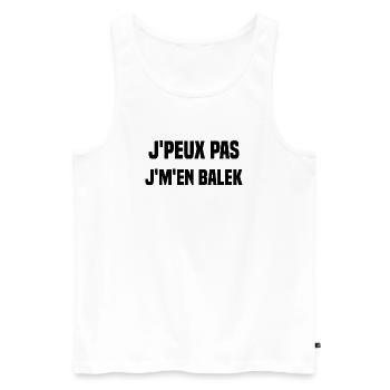 J'peux pas j'm'en balek - Débardeur bio Premium Homme - blanc - Devant - Michal (187cm)